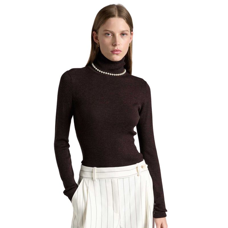 Cue Merino Turtle Neck Ribbed Knit image number 0